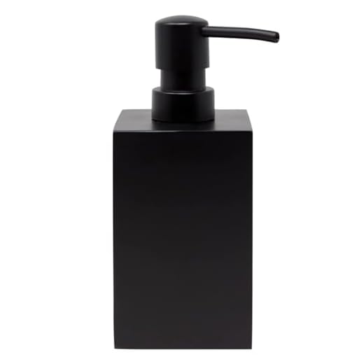Yew Design Matte Black Hand Soap Dispenser (Square) for Bathroom and Kitchen, 15oz