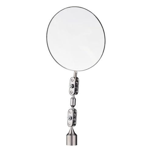 HARDK Inspektionsspiegel mit Magnetfuß, Schweißspiegel, schwenkbarer Kugelgelenk-Antennenspiegel, 8,5 cm Durchmesser