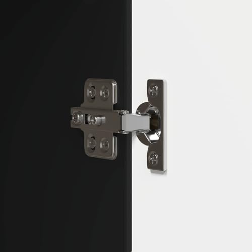 Aparador negro para salón moderno y pasillo estrecho con estantes interiores 8