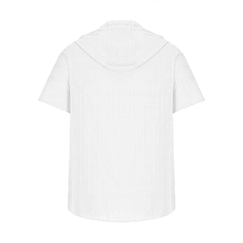 Mens Slim Fit Short Sleeve Hoodie, Summer Full Zip Swiss Dot Drawstring Hooded Cardigan Tops Casual Beach T-Shirts4