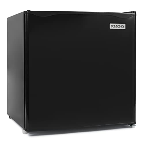 Image of Igloo IRF16BK 1.6 Cu.Ft. Compact Refrigerator, Adjustable Thermostat, Glass Shelves, Includes Scraper, Ice Cube Freezer Drip Tray