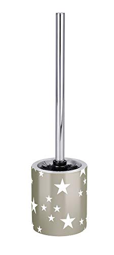 WENKO WC-Garnitur Stella Taupe - WC-Bürstenhalter, Keramik, 10 x 39 x 10 cm, Taupe