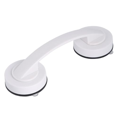 STAHAD 強力吸盤式ノーパンチング浴室手すり 中号ホワイト バスルームバランスバー 高齢者介護用 滑り止め付き 簡単再利用可能