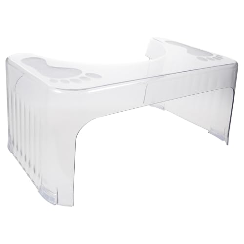 Tabouret de toilette ergonomique transparent avec repose-pieds de salle de bain antidérapant