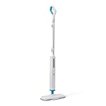 Amazon Basics Scopa a vapore per la pulizia dei pavimenti duri, con 2 panni lavabili e serbatoio dell'acqua da 450 ml, bianco