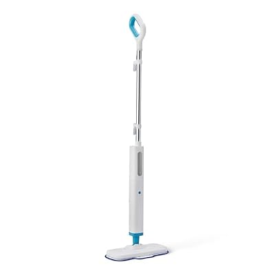 Amazon Basics Steam Mop for All Sealed Hard Floors, Heats Up in 30 Seconds, Chemical-Free Cleaning, 3 Washable Pads, 20-Foot Cord, White
