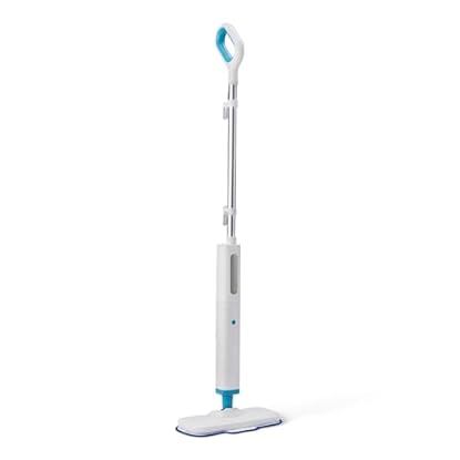 Foto di Amazon Basics Scopa a vapore per la pulizia dei pavimenti duri, con 2 panni lavabili e serbatoio dell'acqua da 450 ml, bianco