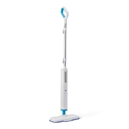 Amazon Basics Steam Mop for All Sealed Hard Floors, Heats Up in 30 Seconds, Chemical-Free Cleaning, 3 Washable Pads, 20-Foot Cord, White by Amazon Basics - Used condition - US$47.95
