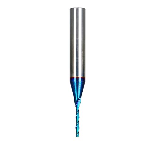 Ruhi U2105A 2 Flute Plunge Up Cut Spiral Router Bit Superun Coated Solid Carbide 1/16" X 1/2" X 1/4" X 2" Shank 1/4" #TOP3