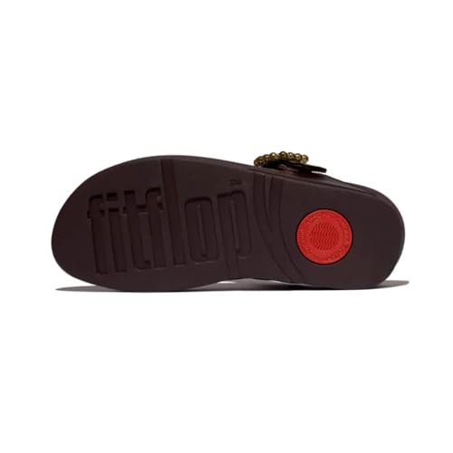 Image of FitFlop Womens LULU Crystal Buckle Toe-Post Sandals with Microwobbleboard Technology, Microfiber Toe Post, Slip Resistant Rubber Outsole, Cushioned Arch Support for All Day Comfort