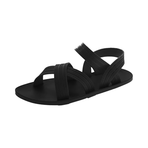 ZTFYKLIN Sandalias Ortopedicas Mujer Planas Informales De Verano Para Color Naranja (Black, 40) Comodas Caminar Vestir Deportivas Anchas Playa Zapatos Comodos Alpargatas Cuña Blancas Plana Wedge