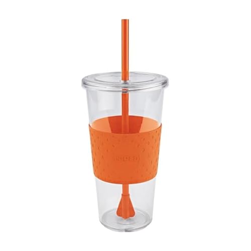 Copco 2510-9979 Sierra Single Wall Tritan Cold Tumbler with Removable Straw and Spill Resistant Lid, 1 Count (Pack of 1), Orange