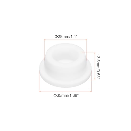 Image of MECCANIXITY High Temp Silicone Plug Mount Dia 28mm /1.1 Inch t Shaped Rubber Stopper Hole Plugs for Powder Coating Plating Waterproof Sealing Plugs White Pack of 1