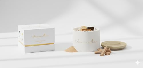 AROMÁNTICA ® Velas Aromáticas Premium 100% de Soja con Cristales Energéticos | Velas Decorativas que inundarán tu casa de un Aroma Celestial aun sin Encender (Sándalo)