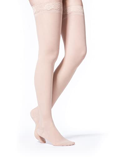 Image of SIGVARIS Women's Style Sheer 780 Closed Toe Thigh-Highs w /Grip Top 20-30mmHg