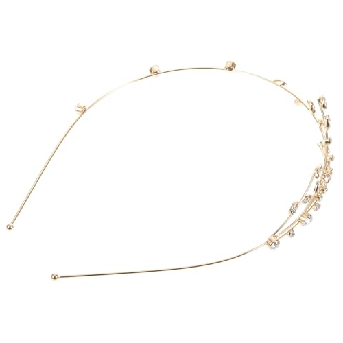 Bijou de tête élégant pour fêtes et mariages en alliage doré et strass