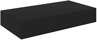vidaXL Floating Wall Shelf with Drawer Living Room Bedroom Furniture Hanging Wall Mounted Shelves Display Storage Racks Holder Black