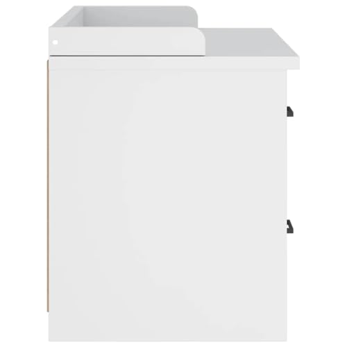 Banc de couloir blanc pour entrée encombrée avec rangement en bois massif - 8