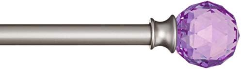 Amazon Basics Decorative 1,6 cm Curtain Rod with Faceted Ball Finials - 71 cm, Clear
