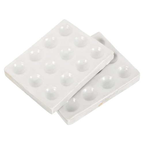 COSMEVIVI Porcelain Plate Ceramic Reaction Plate 2 Pack Easy to Use Reaction for Chemistry Lab