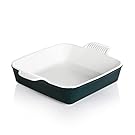 SWEEJAR Ceramic Baking Dish, 8 x 8 Cake Baking Pan for Brownie, Porcelain Square Bakeware with Double Handle for Casserole, Lasagna, Family Dinner (Jade)