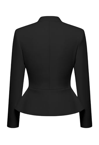 Hybrid & Company Women's Casual Work Office Elegant Open Front Premium Nylon Blazer Jacket