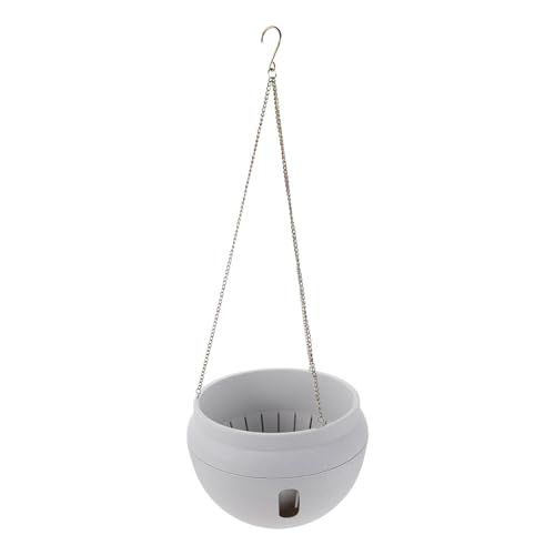 FUNOMOCYA Maceta Colgante Grande de Plástico Blanca Auto-riego para Pared Cesta para Plantas y Hierbas Soporte Ligero y Duradero para Interior y Exterior Optimiza Balcón y Cocina