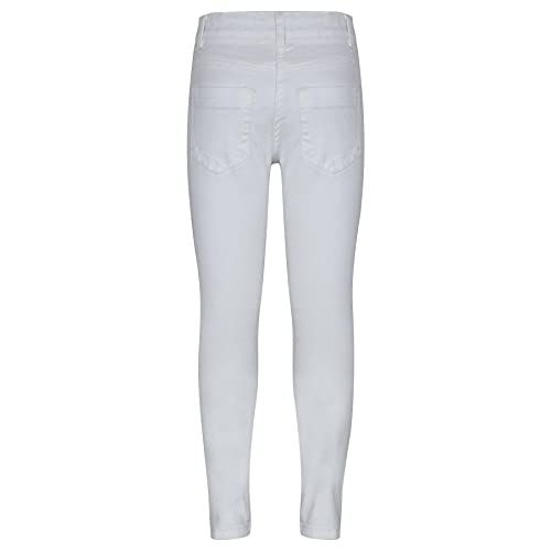 Kids Boys Skinny Denim Jeans Contrast Taped Stretchy Pants Trouser Age 5-13 Year White2