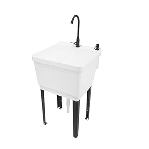 Generisch OEEEDVRYY Freistehendes Kunststoff-Spülbecken 50x48,3x84 cm