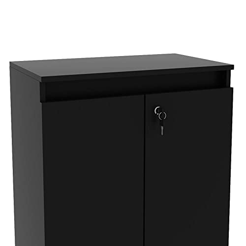 Balcão para Escritório com Chave 2 Portas Me4149 Espresso Móveis