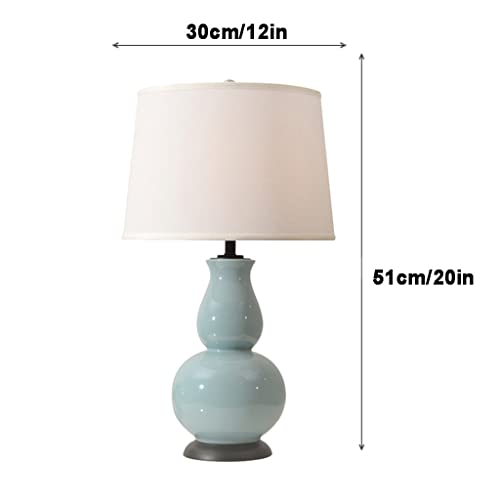 Lampe de table en céramique bleu clair forme gourde moderne E27 - 5