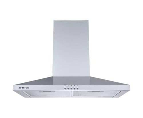 INFINITON Campana de Pared CMPP-64XBL, 400 m3/h, Ancho 60 cm, 3 Niveles de Potencia, 2 Filtros de Aluminio, Luz Led, B, Inox