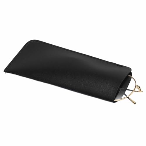 RSYHVG Custodia per occhiali in vera pelle, sottile, morbida, per occhiali da lettura, con panno per la pulizia dei vetri, custodia sottile per occhiali