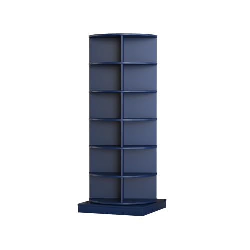 Image of HKLYRHIMO Rotating Storage Rack-American Design White-7-Tier Spinning Storage Rack,Free Standing 360 Revolving Shoe Organizer-for Bedroom,Livingroom,Hallway. (Blue,6-Tier with Base)