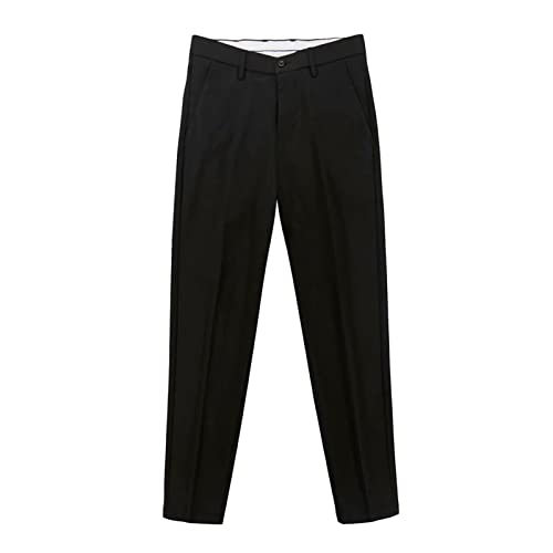 Men's Business Vertical Straight Suit Pants Classic-Fit Flat-Front Dress Pant Slim-Fit Golf Straight Pant