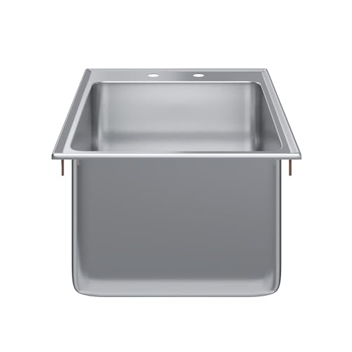 Image of Stainless Steel 1 Compartment Drop-In Sink. Bowl 14 in. x 16 in. x 10 in. No Faucet