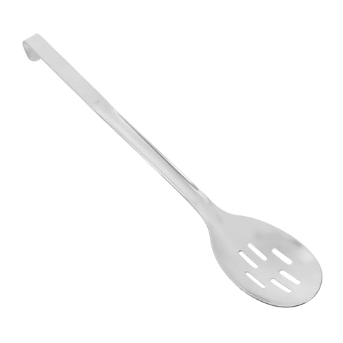 MOTHNUR Cuchara Perforada de Acero Inoxidable con Gancho para Buffet Utensilio de Cocina Reutilizable Resistente y Fácil de Limpiar para Servir Aperitivos y Ensaladas