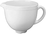 Minostar Ceramic Bowl for KitchenAid Tilt-head Stand Mixer, 5 QT,stand mixer bowl-Kitchenaid Attachments for MixerKitchen Aid mixer bowl- White