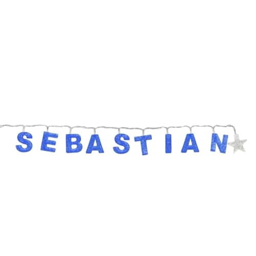 Guirlande lumineuse LED bleue intense SEBASTIAN éclairage prénom intérieur