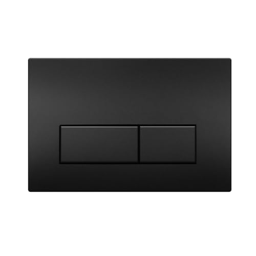 Mendorio Plaque de Commande WC, Compatible avec Geberit Sigma, UP300 et UP320, avec Double Chasse, Équipée d'un Set de Leviers de Chasse et d'un Cadre d'Installation, Dimensions 245 × 164mm.(Noir)