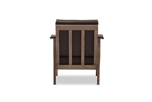 Baxton Studio Pierce Faux Leather Lounge Chair In Dark Brown #TOP4