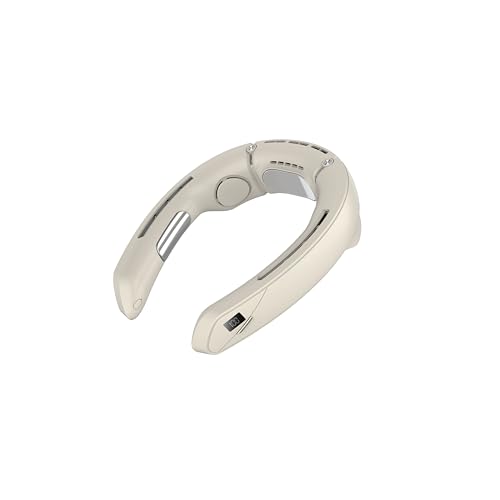 Image of JUST CORSECA Neck Fan | Rechargeable | LED Display | Adjustable Speed | Hands-Free Wearable Cooler for Travel, Outdoor & Summer Use (White)
