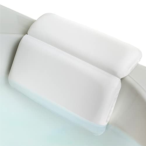VANELUX Ultra Soft & Luxurious Spa Bath Pillow, With 2X Thickness & Cozy Feel, 2 panel Design To Support Back & Shoulder, For Bathtub Hot Tub And Jacuzzi, Slip Resistant (14.25 x 11.25 Inch, White)