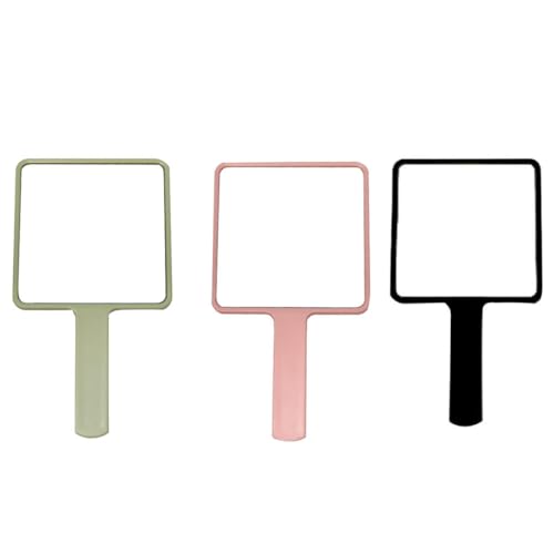 Set de 3 espejos portátiles pequeños para maquillaje con mango