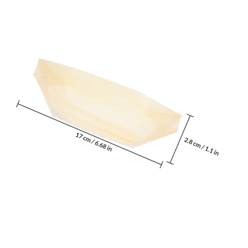 50 platos desechables de madera para sushi, 6 pulgadas miniatura 2