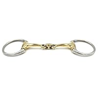 Equine Smile ES0013 Gebiss Olivenkopfgebiss Olivenkopftrense Doppelt Gebrochen aus Kupfer Edelstahl Ringdurchmesser 70 mm Gebissstärke 13 mm (12.5 cm)