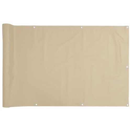Mhdvray Protección visual para balcón, antracita, 75 x 300 cm, tela Oxford impermeable con cuerda de 12 m, diseño resistente a los rayos UV, para balcón, terraza, camping y jardín, beige, 90 x 400 cm