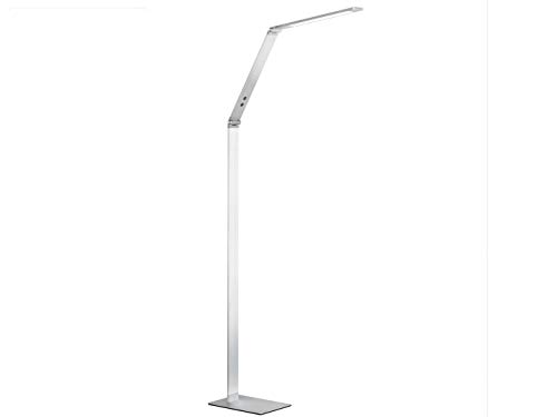 Fischer & Honsel Stehleuchte Geri 1x LED 11,0 Watt, aluminiumfarben, 4 Stufen CCT, 4 Stufen Dimmer,45840, 36 x 17 x 133 cm (LxBxH), aluminium natur Cover