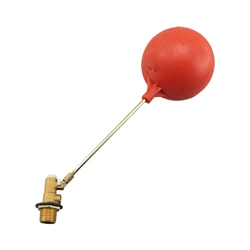 MagiDeal Water Tank Float Valve Brass Float Valve Floating Ball Valve Switch for Water Pond Aquariums Livestock Water Trough, Red, 0.75 inch DN20
