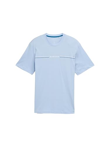 Tom Tailor Herren 1037803 T-Shirt mit Print, 21068 - Light Powder Blue, M – Ansicht 1